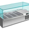 Pizzakühlaufsatz mit Glasaufsatz 4x 1/3 GN | 1200x335x460 mm