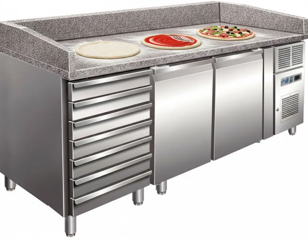 Pizzakühltisch 2610, 2025x800x1000 mm inkl. Aufkantung