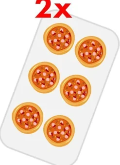 Pizzaofen 2 Kammer für 6+6 Pizzen Ø-32cm, 975x1214x745mm