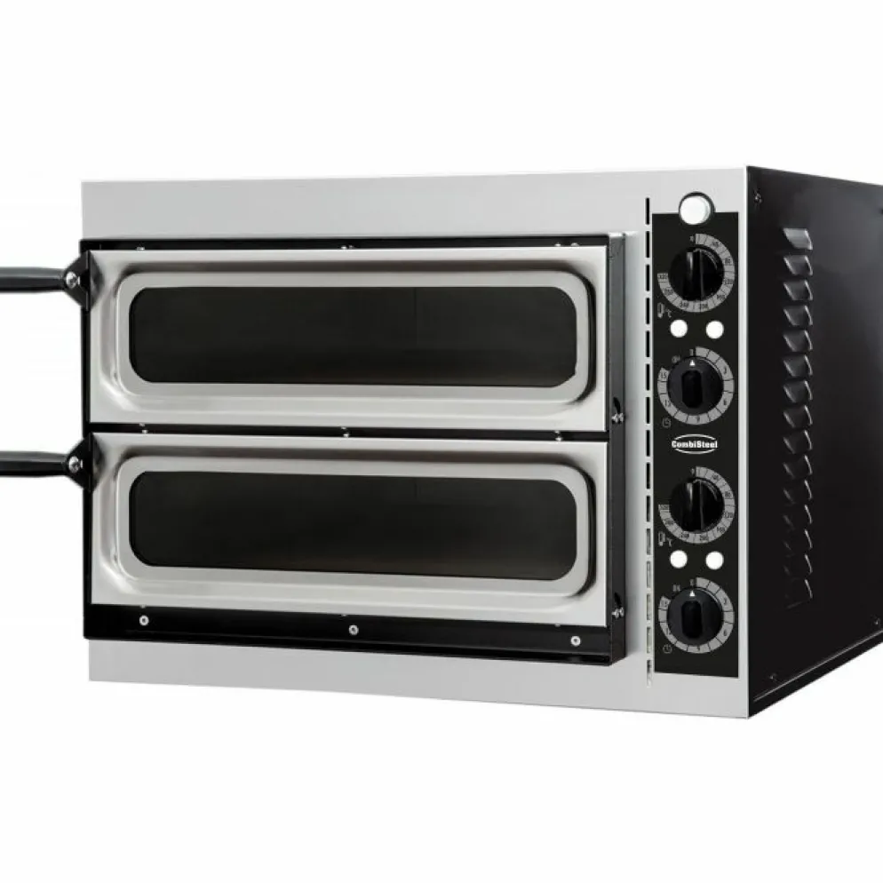 Pizzaofen 2 Kammer für 1+1 Pizzen Ø-32cm, 568x500x430mm