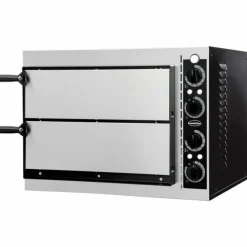 Pizzaofen 2 Kammer für 1+1 Pizzen Ø-32cm, 568x500x430mm