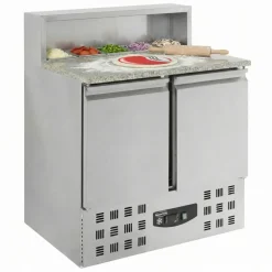 Pizzatisch mit GN-Aufsatz – 2 Türen, Granit-Arbeitsplatte, Breite 903mm