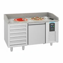 Pizzatisch Pro Line – 1 Tür, 5 Schubladen, 380 Liter, Breite 1550mm