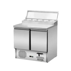 Pizzatisch Zubereitungstisch 2 Türen, Unterbaukühlung, Breite 90 Tiefe 70 cm