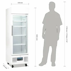 Polar Display Glastür Kühlschrank 336L, 62x57x198,2 cm