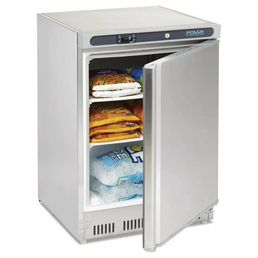 POLAR Edelstahl Gefrierschrank 140L, 600x600x850 mm