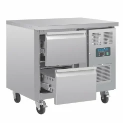 POLAR GN-Kühltisch mit 2 Schubladen 124L, 925x700x860 mm