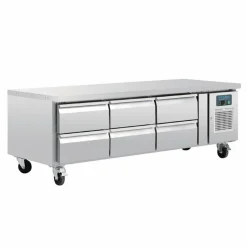 POLAR GN-Kühltisch mit 6 Schubladen 317L, 1795x700x650 mm