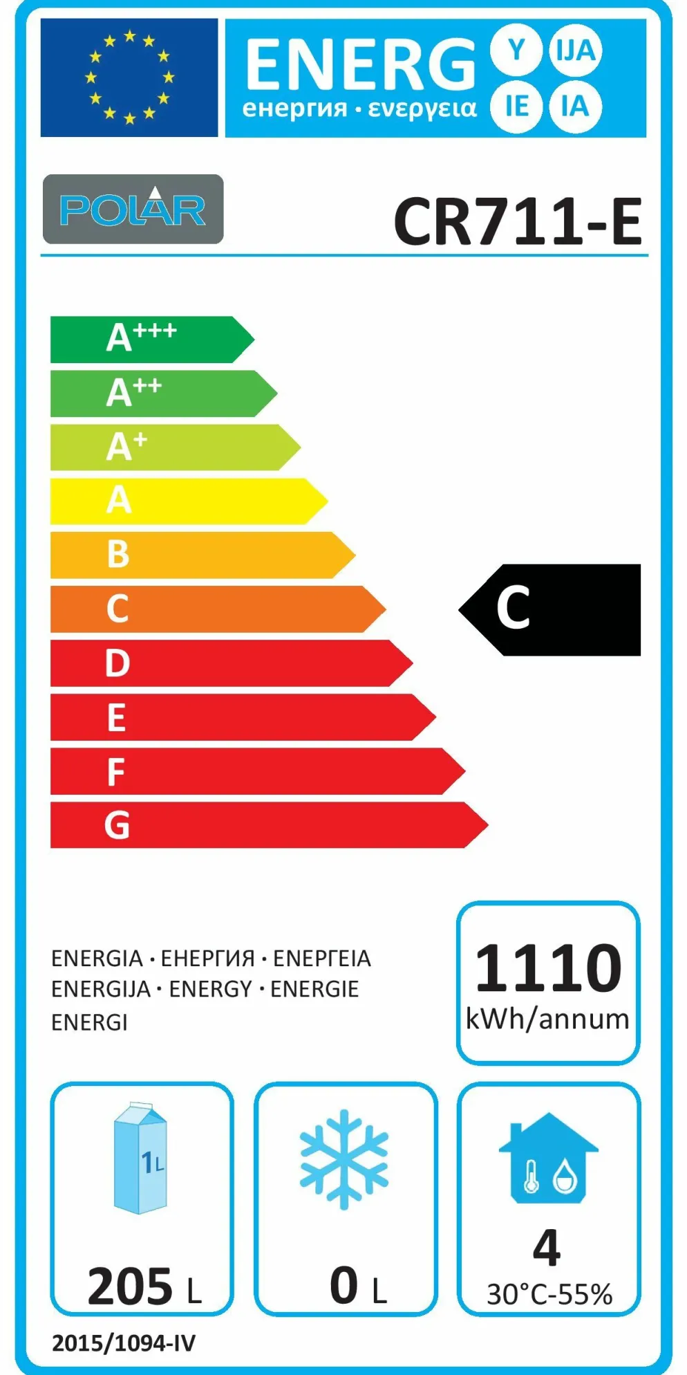 POLAR Kühltisch mit 6 Schubladen, 1370x700x870 mm