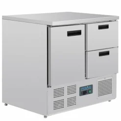 POLAR Kühltisch 1-türig mit 2 Schubladen 240L, 900x700x880 mm