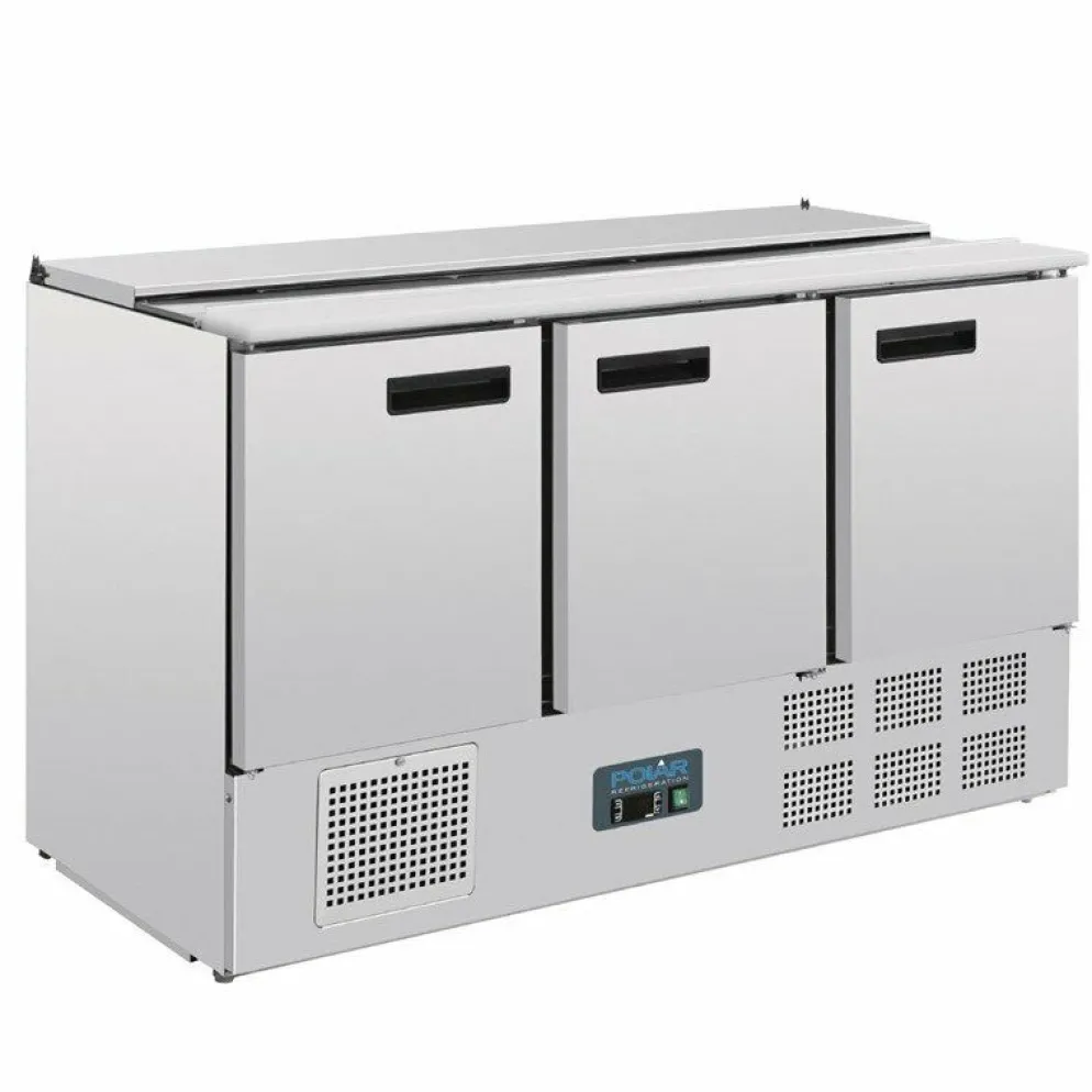 POLAR Saladette 368 Liter, 3-türig 1370x700x885 mm