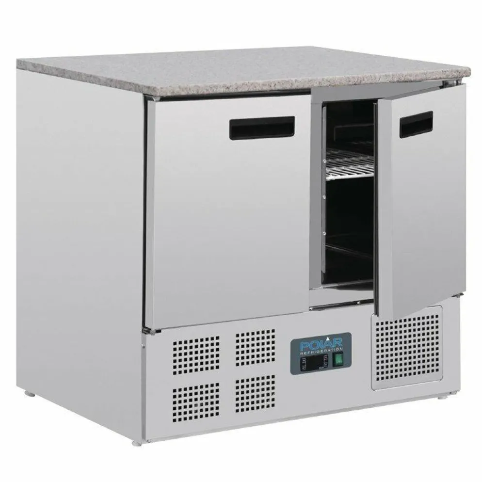 POLAR Thekenkühltisch 2-türig 240L, 900x700x880 mm - GN 1/1