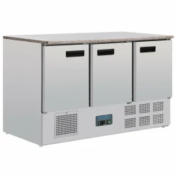 POLAR Thekenkühltisch 3-türig 368L, 1370x700x880 mm - GN 1/1