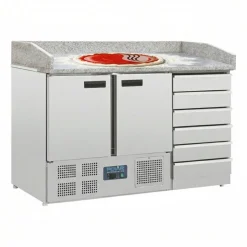 POLAR 2-türiger Pizzakühltisch mit 6 Schubladen 257L, 1420 mm