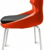 Polsterstuhl Donna orange/schwarz, Metallfüße