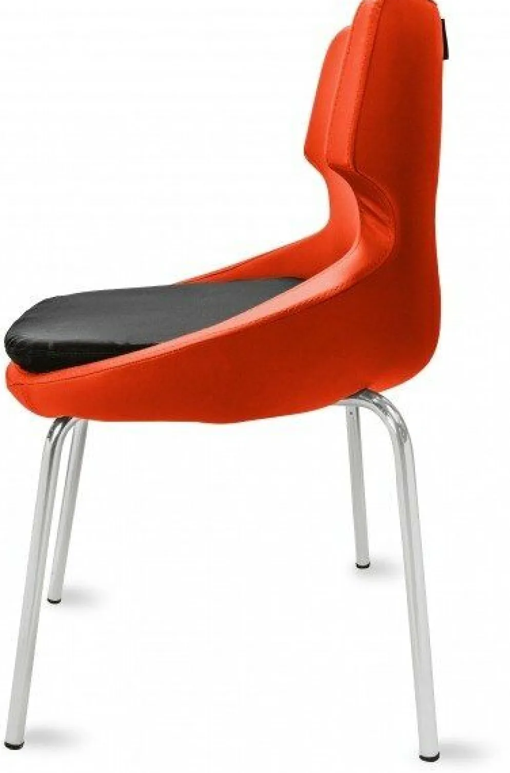 Polsterstuhl Donna orange/schwarz, Metallfüße