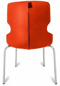Polsterstuhl Donna orange/schwarz, Metallfüße