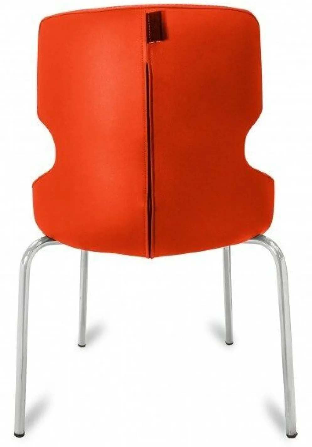 Polsterstuhl Donna orange/schwarz, Metallfüße