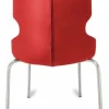 Polsterstuhl Donna rot, Metallfüße