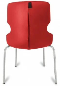 Polsterstuhl Donna rot, Metallfüße