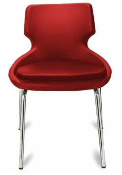 Polsterstuhl Donna rot, Metallfüße
