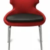 Polsterstuhl Donna rot/schwarz, Metallfüße