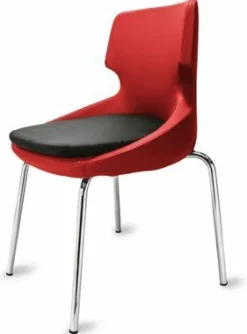 Polsterstuhl Donna rot/schwarz, Metallfüße
