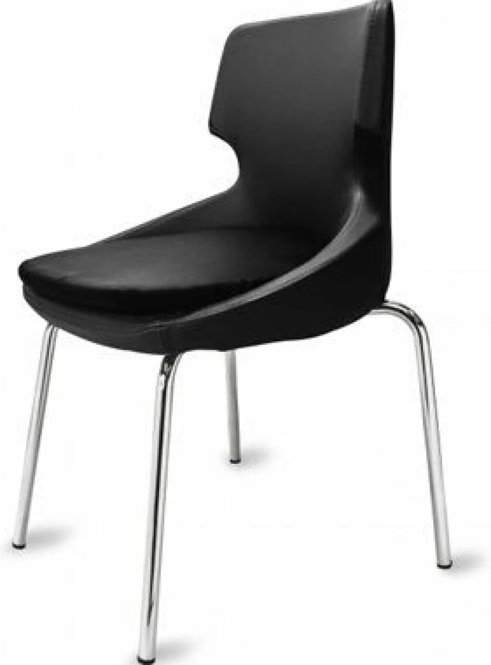 Polsterstuhl Donna schwarz, Metallfüße