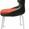 Polsterstuhl Donna schwarz/orange, Metallfüße