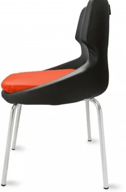 Polsterstuhl Donna schwarz/orange, Metallfüße