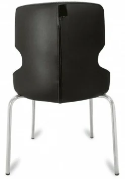 Polsterstuhl Donna schwarz/orange, Metallfüße