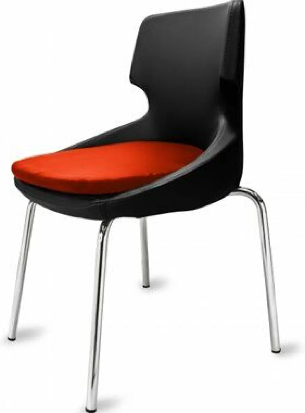 Polsterstuhl Donna schwarz/orange, Metallfüße