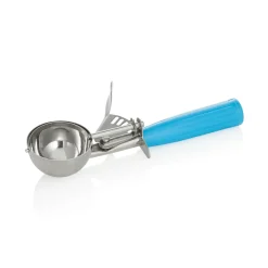 Portionierer, 21 cm, Ø 5,5 cm, blauer Griff, Chromnickelstahl 18/8, Polypropylen