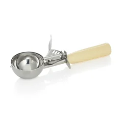 Portionierer, 22 cm, Ø 6,5 cm, cremefarbener Griff, Chromnickelstahl 18/8, Polypropylen