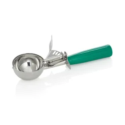Portionierer, 22 cm, Ø 6,5 cm, grüner Griff, Chromnickelstahl 18/8, Polypropylen