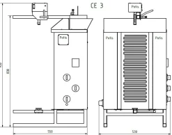 POTIS CE3 Ceran Elektro Gyrosgrill Dönergrill Kebabgrill 30 kg, Höhe 920 mm