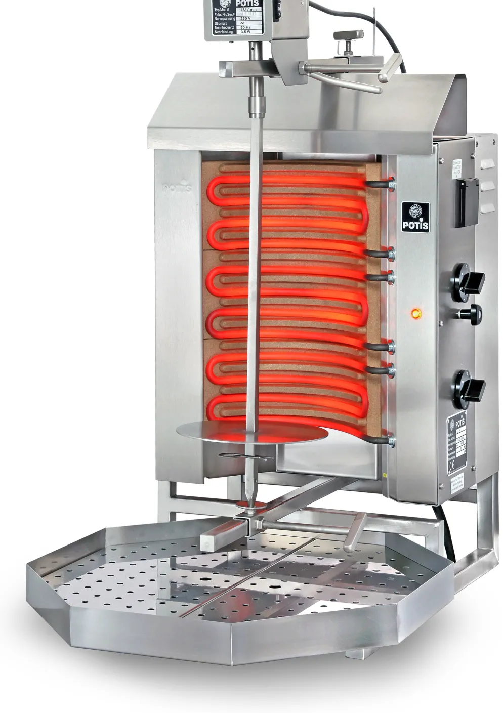 POTIS E1 Elektro Gyrosgrill Dönergrill Kebabgrill 15 kg, Höhe 795 mm