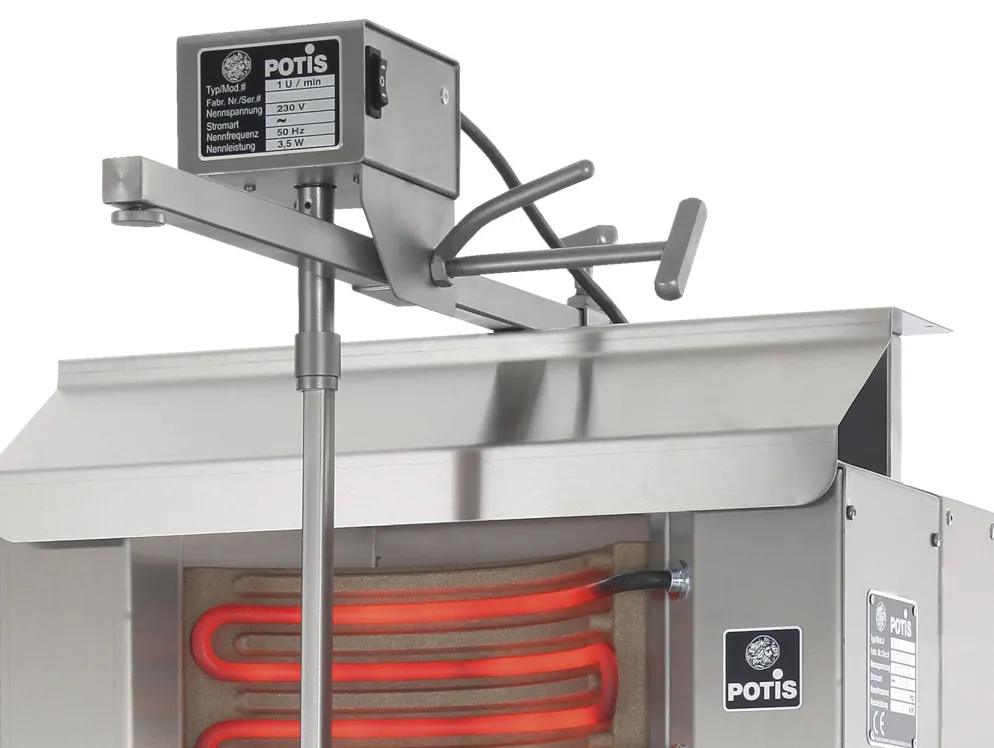 POTIS E3 Elektro Gyrosgrill Dönergrill Kebabgrill 50 kg, Höhe 1120 mm
