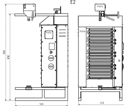 POTIS E2 Elektro Gyrosgrill Dönergrill Kebabgrill 30 kg