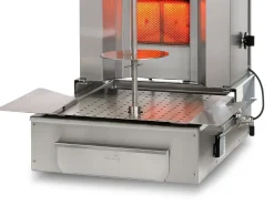 POTIS F GD4 Gyrosgrill Dönergrill Kebabgrill 70 kg, Motor unten, "PROPANGAS"