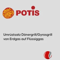 POTIS GD4 Umrüstsatz Erdgas auf Flüssiggas für Dönergrill und Gyrosgrill