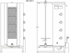 POTIS MUGD4 Gyrosgrill Dönergrill Kebabgrill 70 kg, "PROPANGAS"