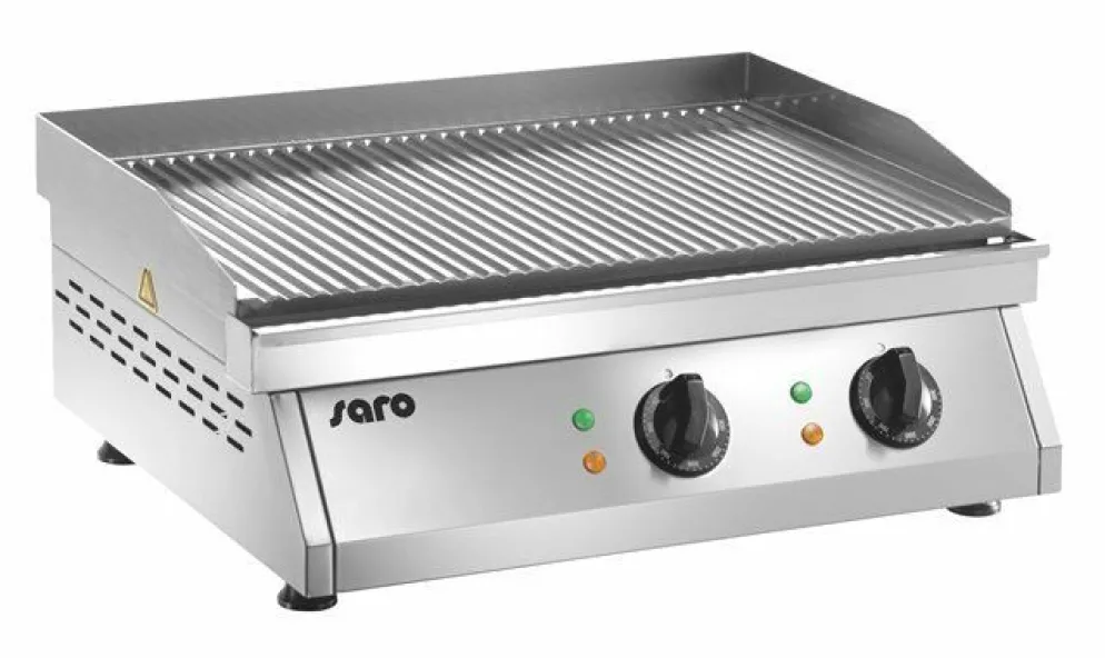 Profi-Grillplatte gerillt | Edelstahl | 2 Zonen | SARO FRY TOP GH610R