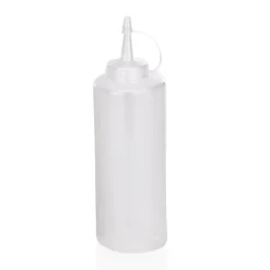 Quetschflasche Set, Ø 7 cm, 0,45 Liter, transparent, Set á 6 Stück, Polyethylen