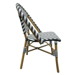 Rattan Terrassenstuhl Pariser Stil Schwarz/Weiss (2 Stück)