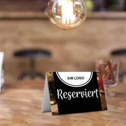 Reserviert-Tischschild Dark mit Logo (250 Stk.)