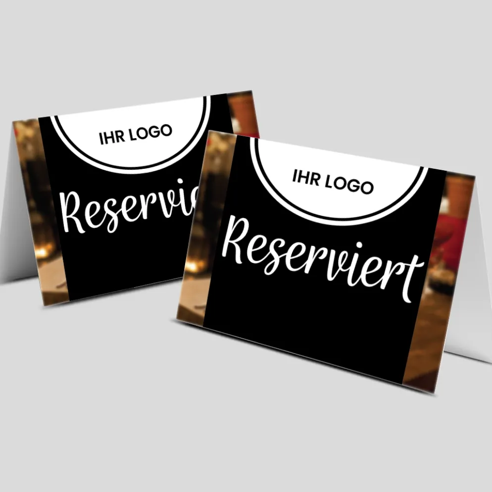 Reserviert-Tischschild Dark mit Logo (250 Stk.)