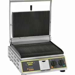 ROLLER GRILL Kontaktgrill mit Timer, gerillt, 400x475x310mm