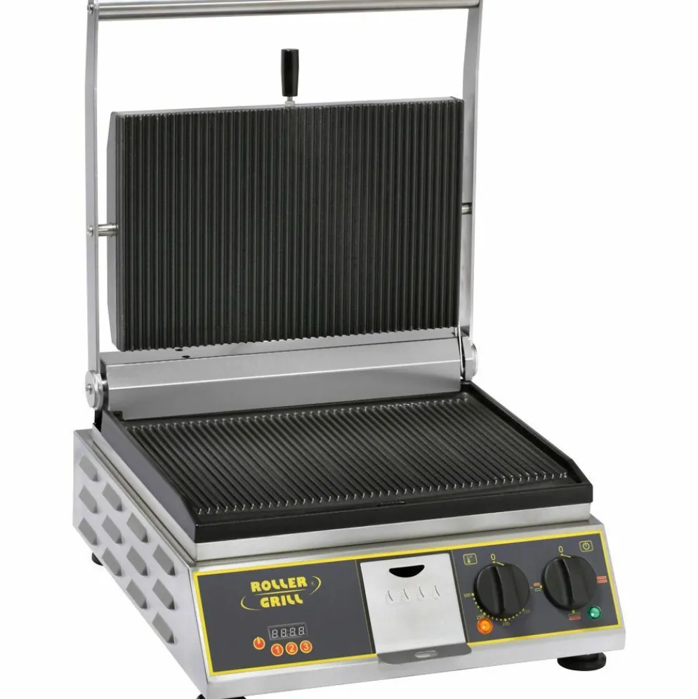 ROLLER GRILL Kontaktgrill mit Timer, gerillt, 400x475x310mm
