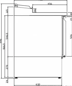 Saladette Belegstation 360, 1370x700x1006 mm